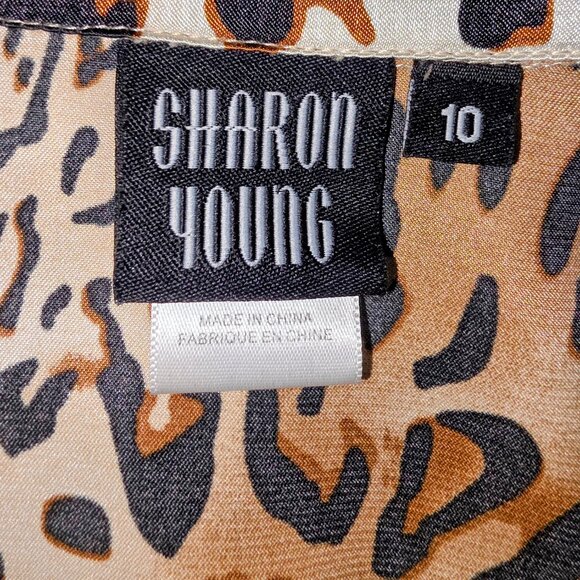 Sharon Young Leopard Print Wrap Blouse – Size 10 - Picture 5 of 5